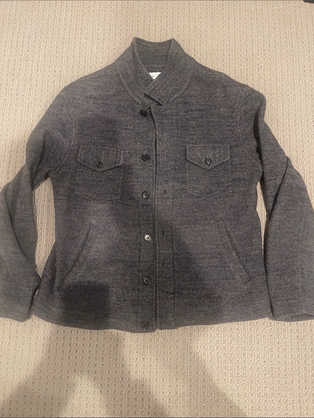 Billy Reid Charcoal Shawl-Collar Utility Jacket